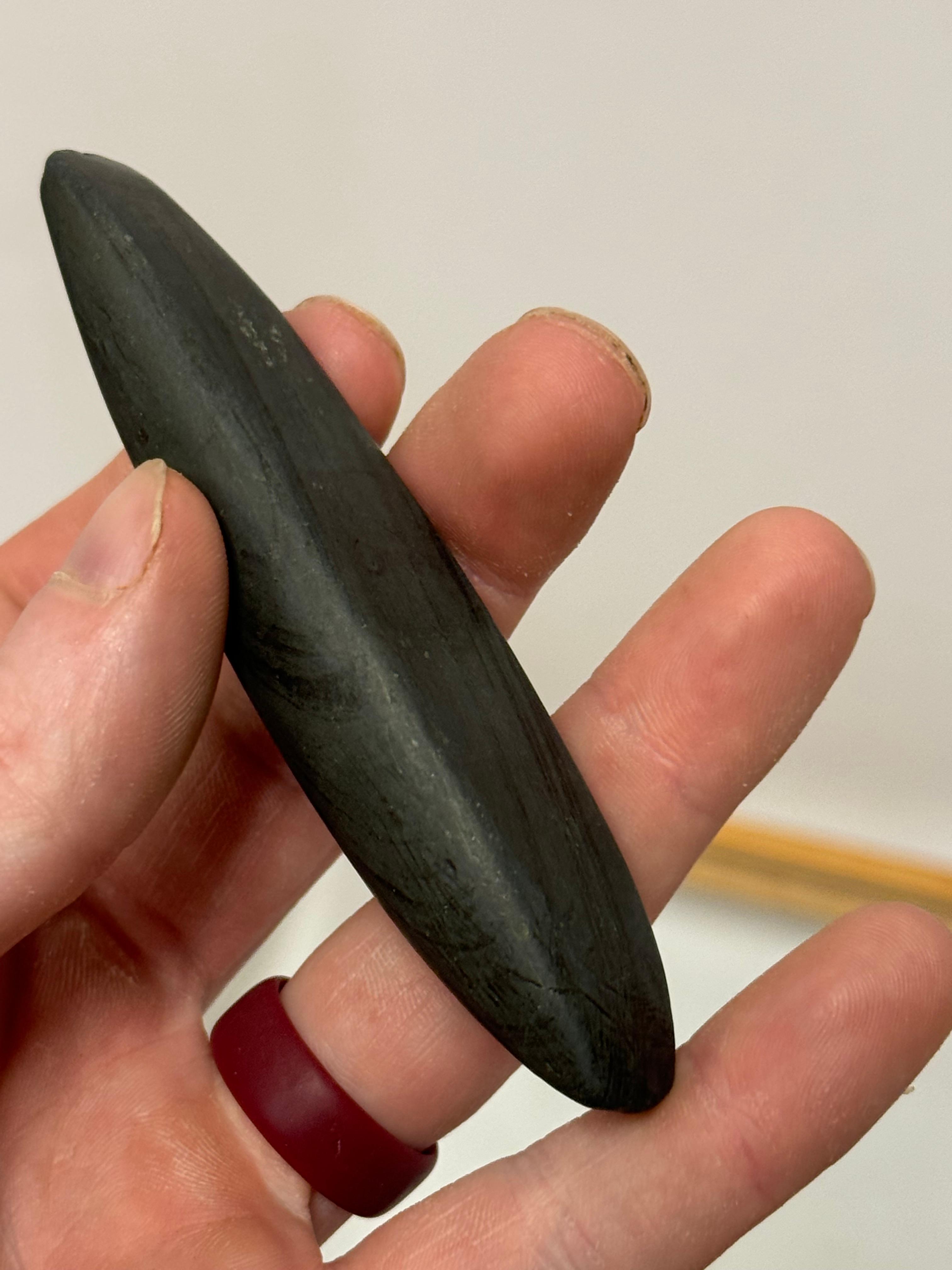 9pc. Curated Ancient Native American Slate Pendants / Gorgets Cased Display