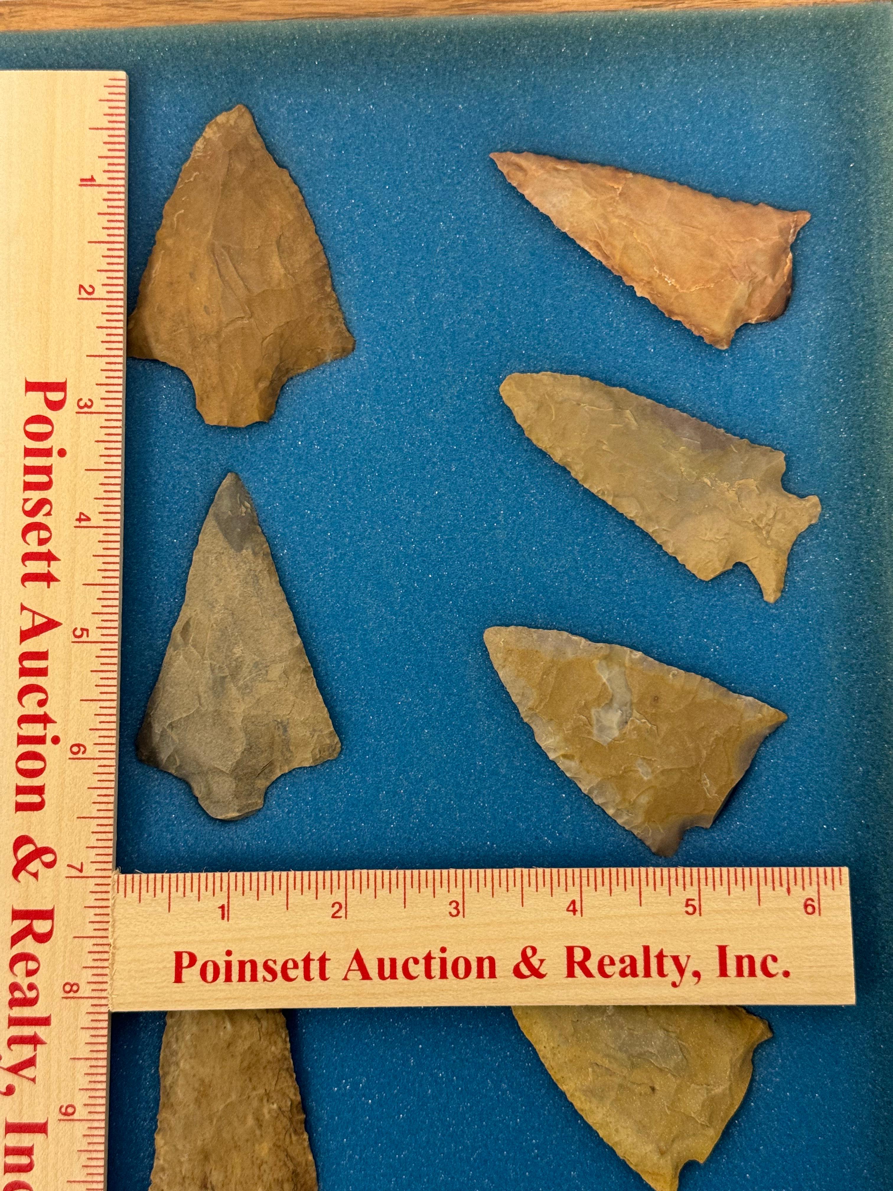 20pc. Curated Ancient Native American Projectile Point Cased Display from North Alabama