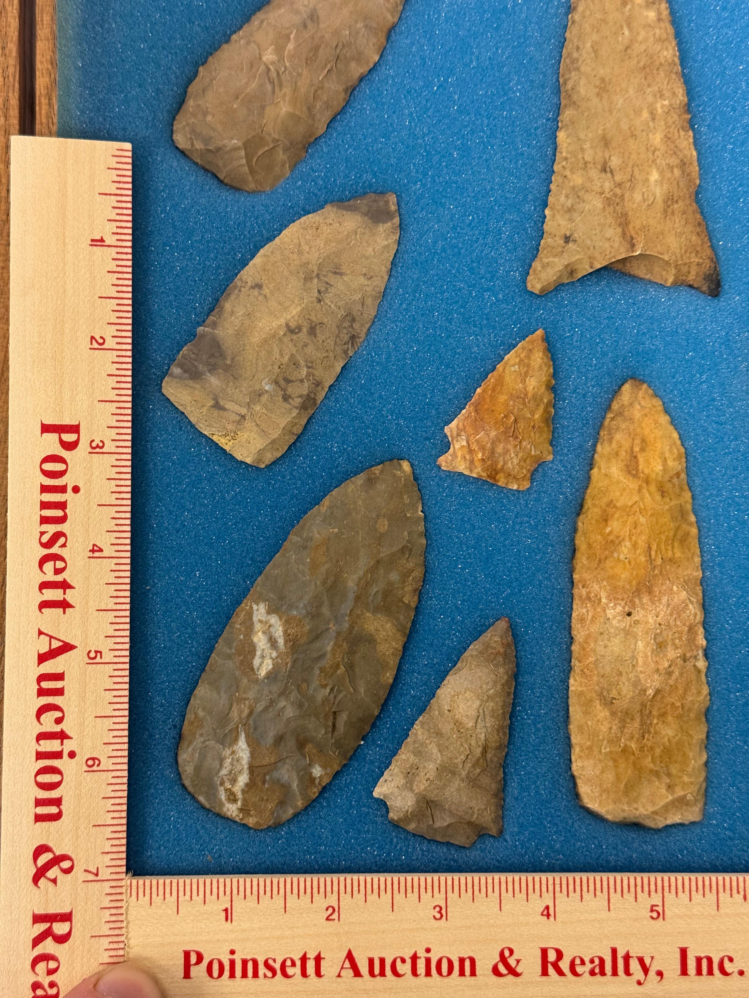 20pc. Curated Ancient Native American Projectile Point Cased Display from North Alabama