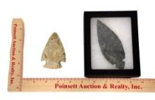 (2) Museum Quality Post Era Native Spear Points