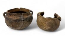 (2) Ancient Native Clay Pottery Vessels