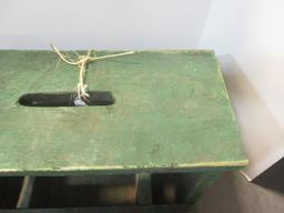 Vintage Green Painted Tool Caddy Stool
