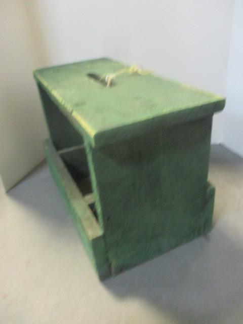 Vintage Green Painted Tool Caddy Stool