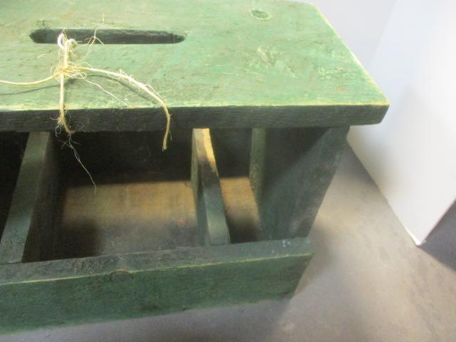 Vintage Green Painted Tool Caddy Stool