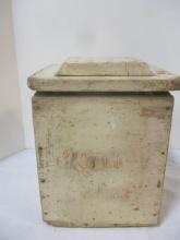Rare Antique Painted Wood Milk Box with Traces of Dairy Name Still Visible
