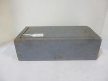 Vintage Lynchburg, VA Lumber Co.  Blue Painted Wood Candle Box