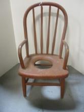 Vintage Child's Painted Wood Potty Chair