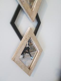 Stacked Diamond Shaped Mirrors