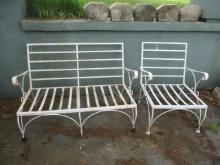 Painted White Metal Patio Sofa and Chair Frames