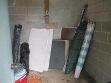 Outdoor Storage Room Contents: Card Tables, Metal Folding Chairs, Folding Sport