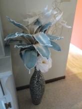 Tall Mosaic Style Composite Vase with Silk Arrangement
