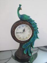 Quartz Peacock Table Clock