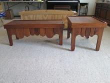 Hand Crafted Natural Cherry Coffee Table and Matching End Table