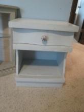 Painted Nightstand with Drawer and Open Shelf