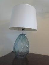 Blue Glass Bulbous Lamp