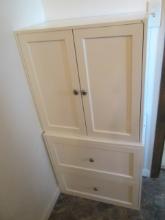 White Double Door Storage Cabinet and Two Drawer Cabinet