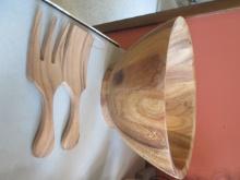 Large Wood Salad Bowl Set