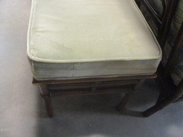 Pair of Ratan Benches with Velour Seats