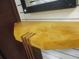 Handcrafted 2 Tone Wood Artisan Console Foyer Table