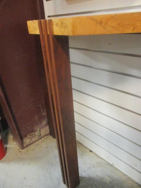 Handcrafted 2 Tone Wood Artisan Console Foyer Table
