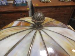 Amber/White End of the Day Slag Glass Lamp Shade