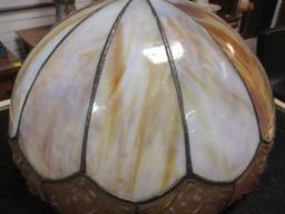 Amber/White End of the Day Slag Glass Lamp Shade