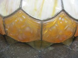 Amber/White End of the Day Slag Glass Lamp Shade