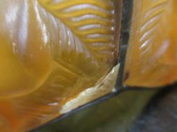 Amber/White End of the Day Slag Glass Lamp Shade
