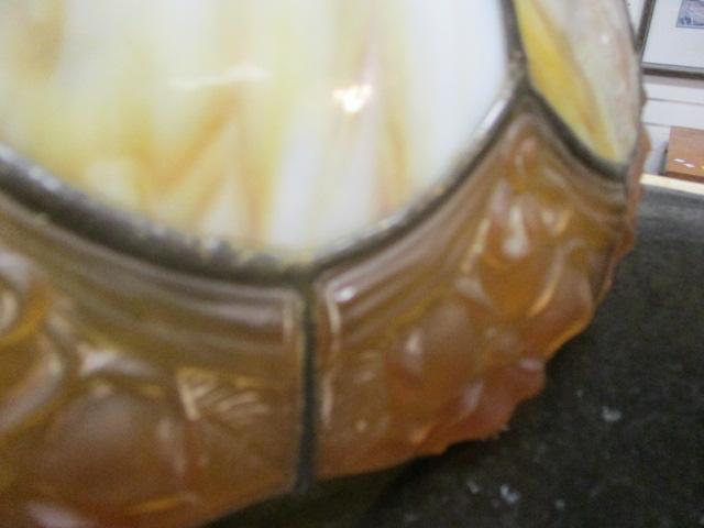 Amber/White End of the Day Slag Glass Lamp Shade