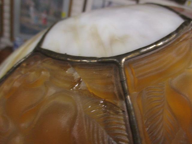 Amber/White End of the Day Slag Glass Lamp Shade