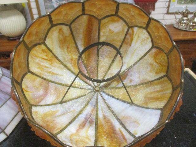 Amber/White End of the Day Slag Glass Lamp Shade