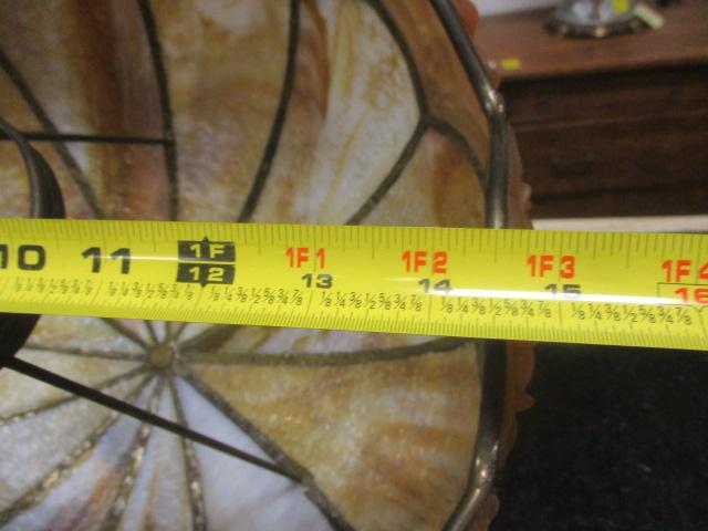 Amber/White End of the Day Slag Glass Lamp Shade