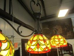 3-Light Stained Glass Style Chandelier