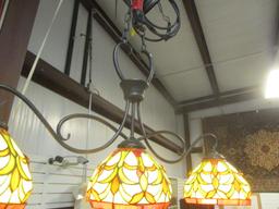 3-Light Stained Glass Style Chandelier