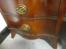Drexel Mahogany Bowfront 2 Drawer Nightstand