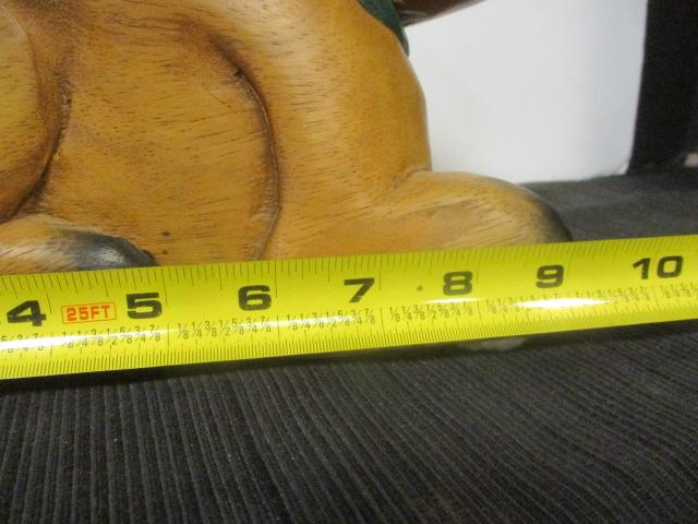 Hand Carved Wooden Rabbit Statue