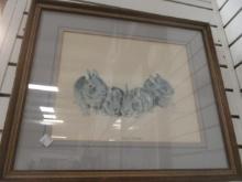 Frank T. Gee "Baby Cottontails" Lithograph