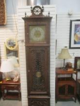 Antique French Heavy Carved Long Case Grandfather Clock