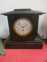 Antique A. Stowell & Co. Boston Slate Mantle Clock