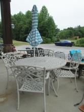 Garden Treasures Patio Set, Umbrella Stand and Umbrella
