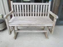 Wood Slat Glider Bench
