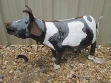 Painted 3-D Welded Torch Art Cow Yard Art