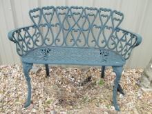 Patina Cast Metal Bench