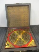 Vintage Chinese Feng Shui Luo Pan Compass in Case