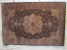 Black/Rust/Ivory Persian Wool Hunt Scene Area Rug