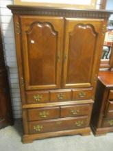 Mahogany Armoire with Dentil Molding Trim