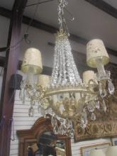 Crystal Prism Draped Waterfall 8 Light Chandelier