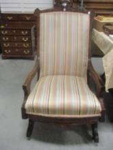 Antique Victorian Mahogany Platform Rocker