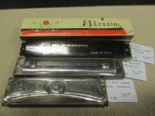 Three Vintage Harmonica Mouth Harps