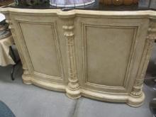 Neo Classical Style Dry Bar with Marble Veneer Top